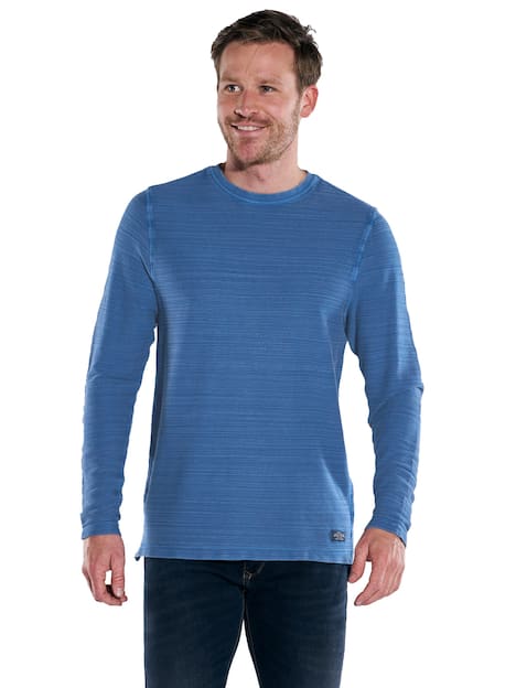 engbers Herren Langarm-Shirt gestreift , Indigoblau