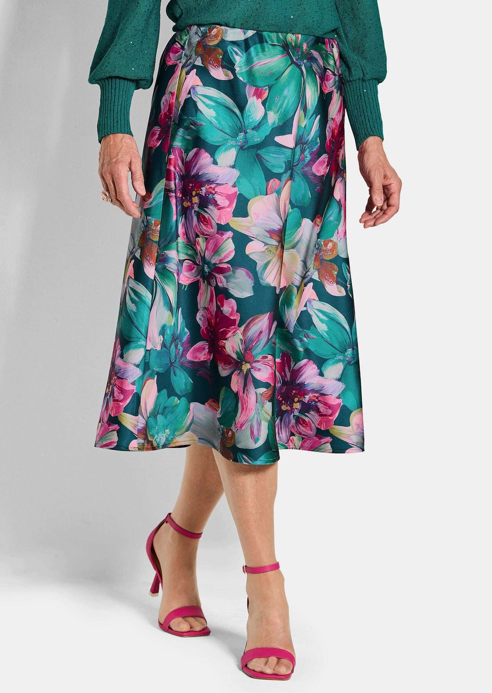 Eleganter A-Linienrock, floraler Print
