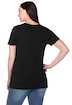 T-Shirt T-Shirt mit V-Ausschnitt, Rippqualität Kurzarm Uni Ohne Kragen