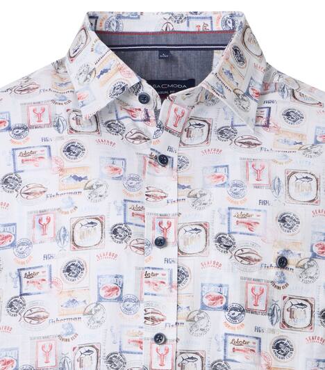 Freizeithemd Kurzarm Print Casual Fit