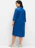 Blusenkleid 3/4-Arm Uni Hemdkragen