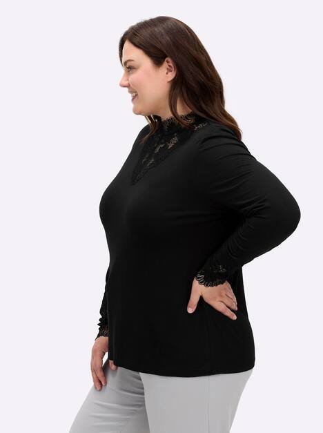 Shirt Langarm Stehkragen