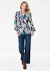 Florale Viskosebluse mit Stehkragen