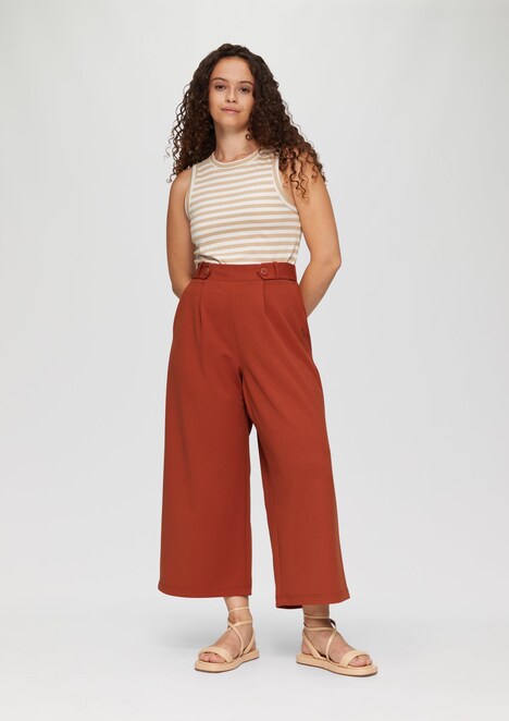 Elastische Wide-Leg-Hose aus Crêpe