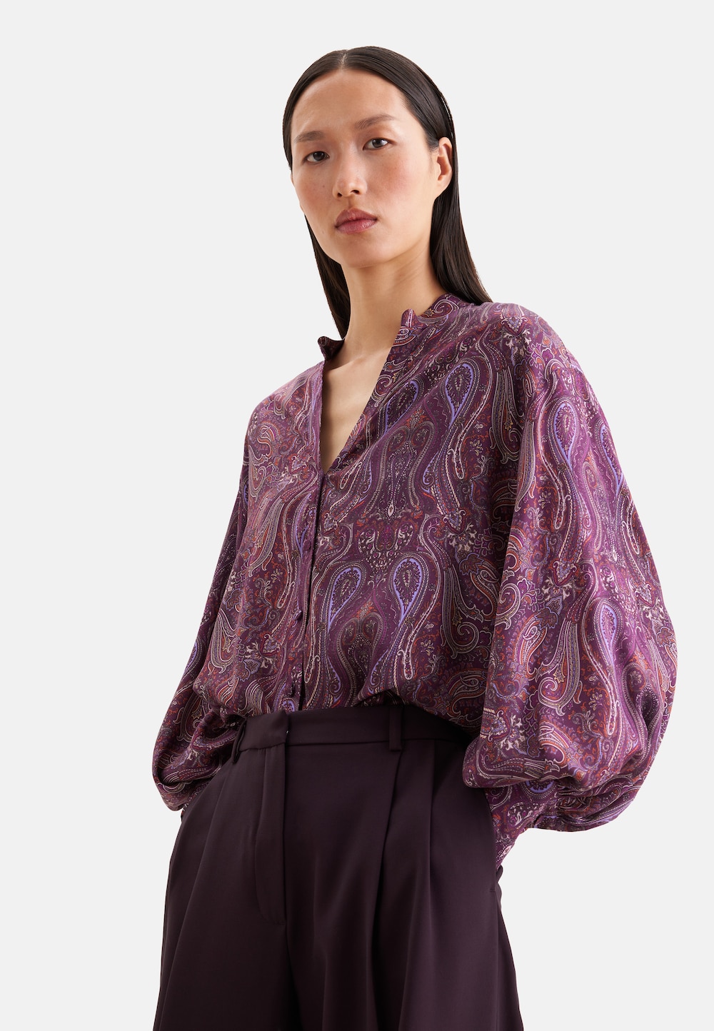Damen Ausgestellte Bluse - Druck
