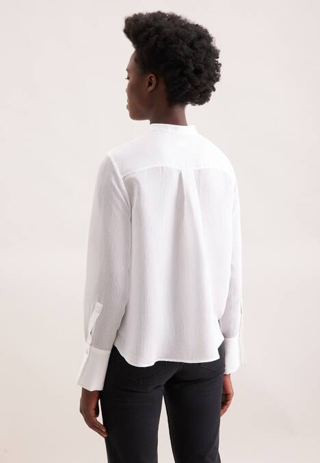 Damen Stehkragenbluse - Gestreift