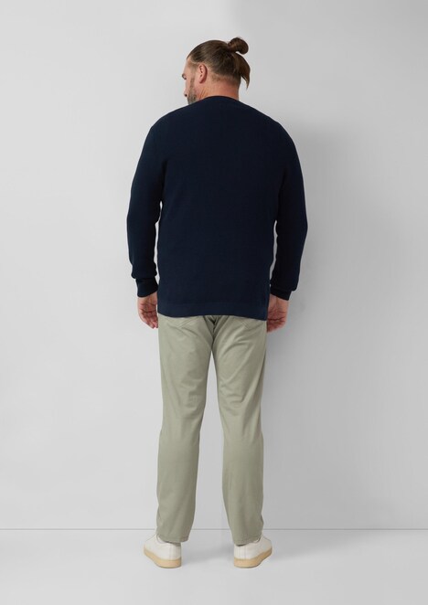 Strukturmix-Pullover aus reiner Baumwolle