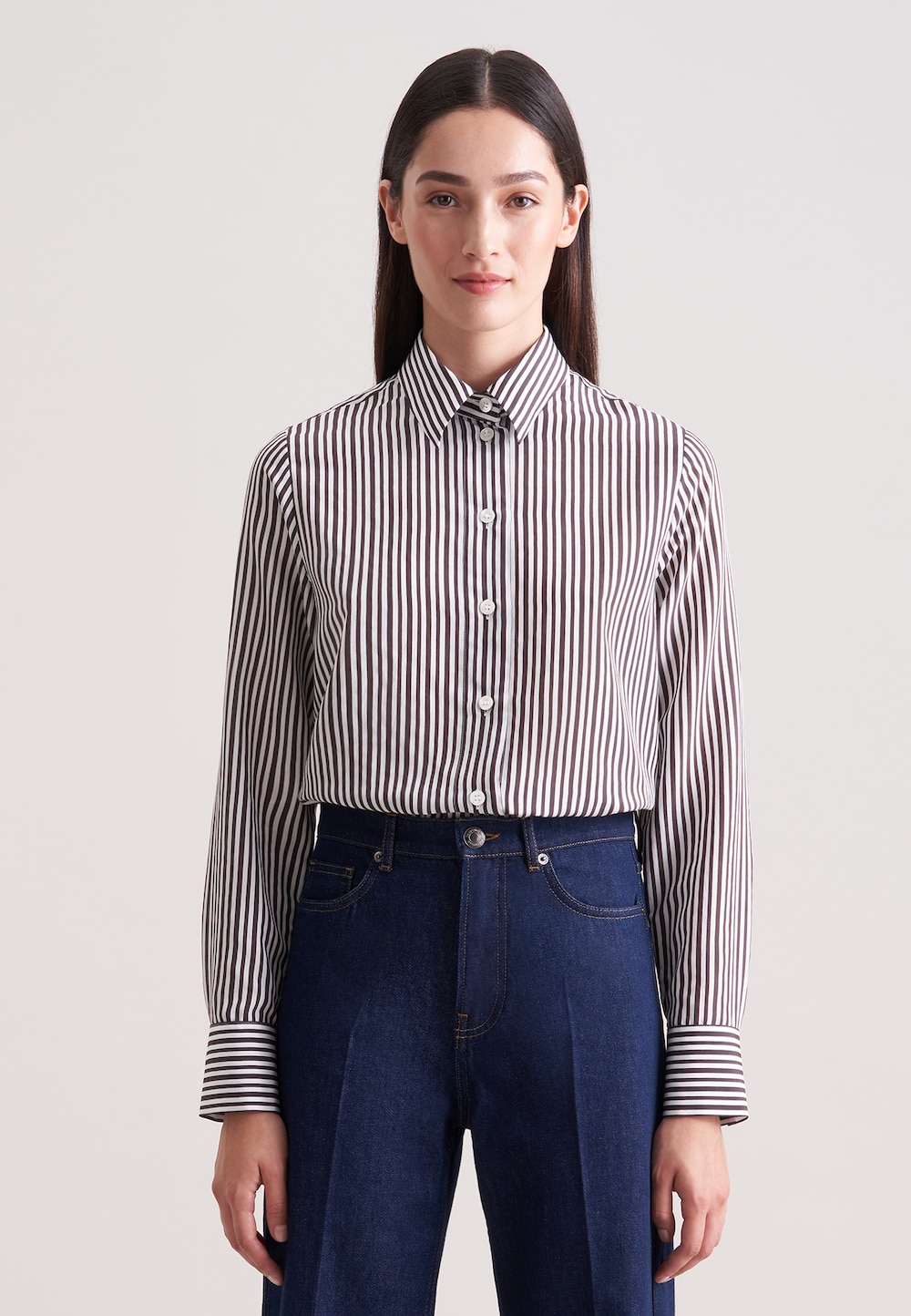 Damen Ausgestellte Bluse - Gestreift