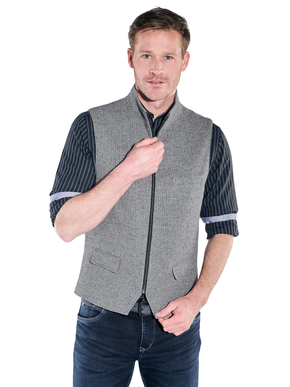 engbers Herren Weste , Silbergrau
