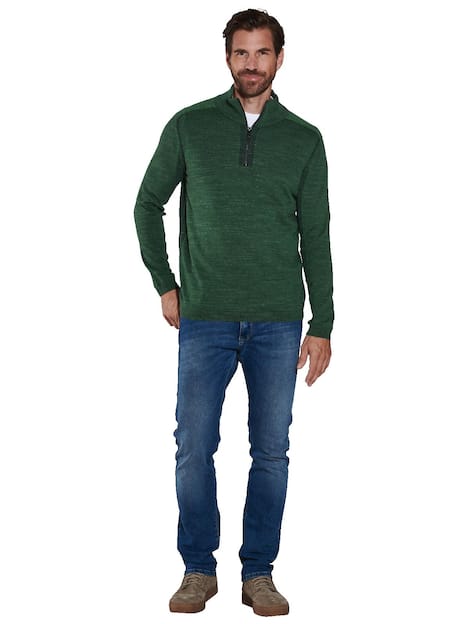 engbers Herren Pullover mit Troyerkragen , Gruen