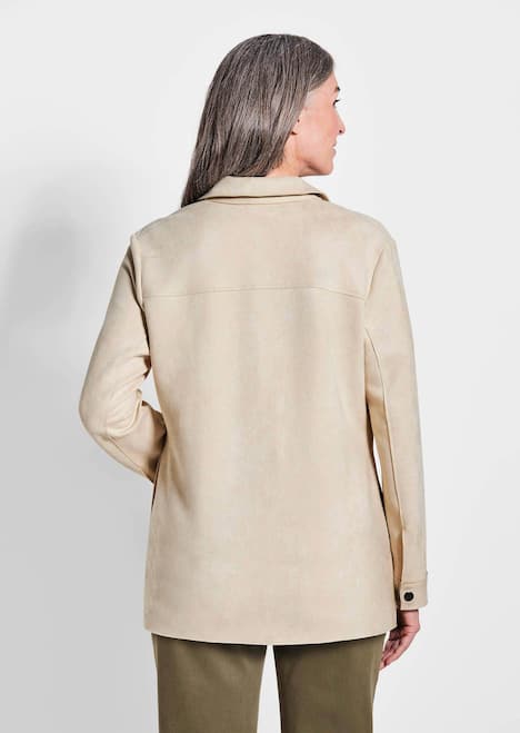 Leichte Damenjacke, Veloursleder-Optik