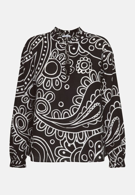 Damen Stehkragenbluse - Paisley