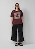Leinenmix Hose mit weitem Bein