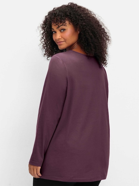 Langarmshirt Langarmshirt in leichter A-Linie Langarm Uni