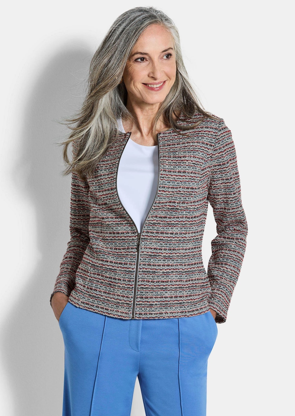 Jerseyblazer met glanzende accenten