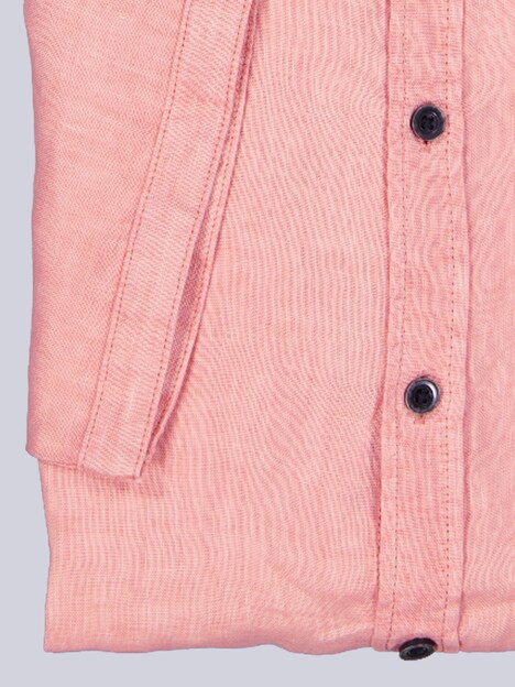 Herren Kurzarm-Hemd aus Leinen , Hellrot