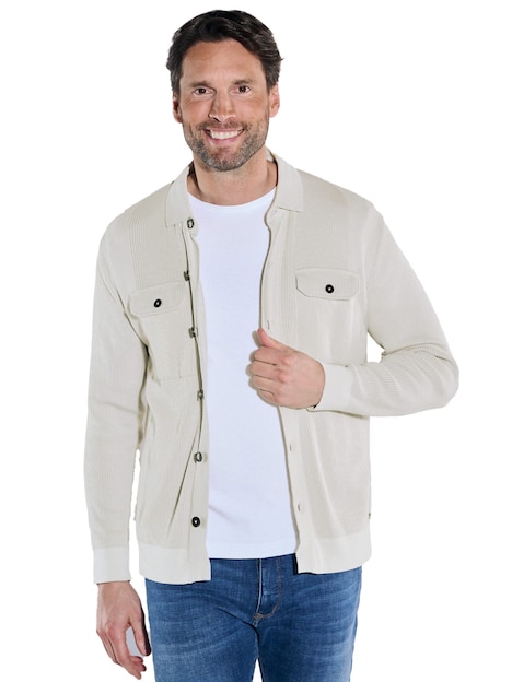 Herren Overshirt regular , Silbergrau