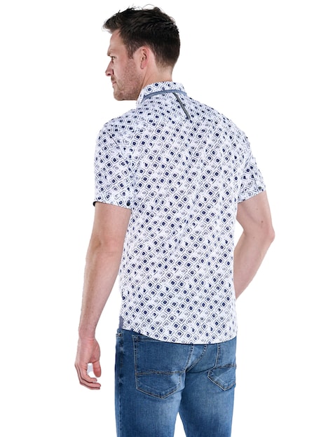 Herren Hemd kurzarm , Brilliantblau