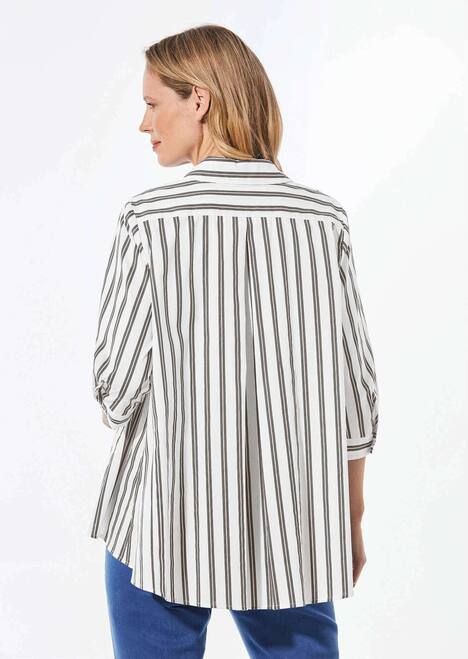 Schlichte Baumwoll-Bluse mit 3/4-Arm