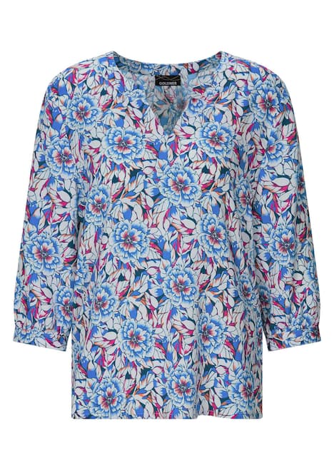 Viskosebluse mit floralem Muster