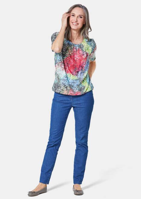 GOLDNER Blouse met print Kleurrijk gedessineerde blouse met mooie details