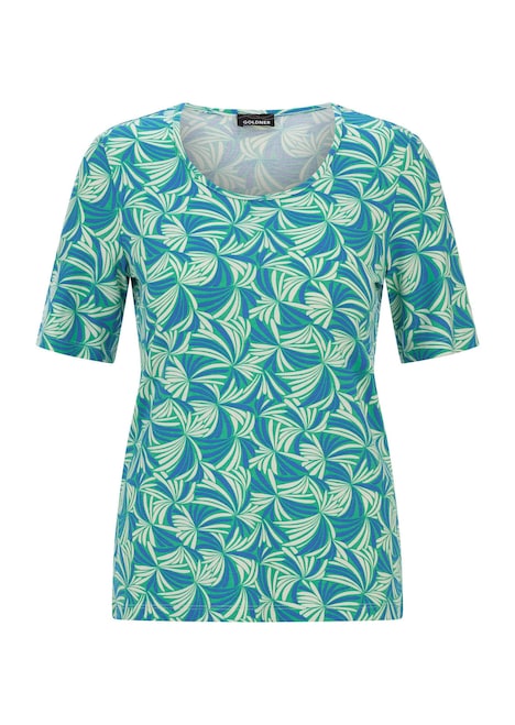 Viskoseshirt mit Blättermuster
