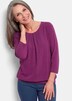 Chiffon-Shirt mit 3/4-Arm, Rundhals