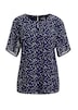 Chiffonbluse im Alloverprint, Rundhals