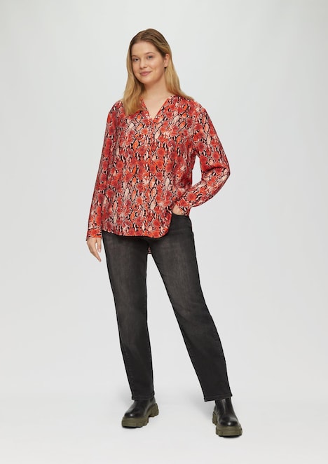 Bluse mit Animal-Print aus Viskosemix
