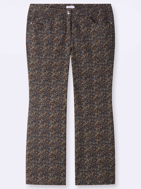 Bootcut-Hose Bootcuthose mit modernem Minimal-Print normal Formbund