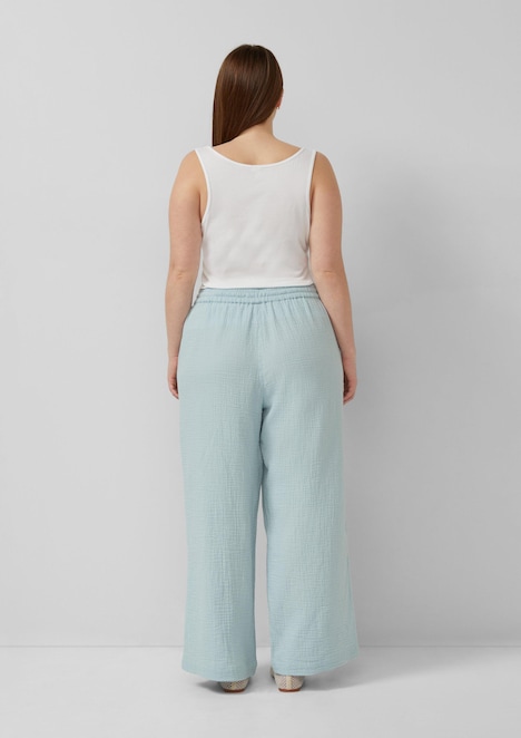 Musslin Hose mit Gummizug und weitem Bein