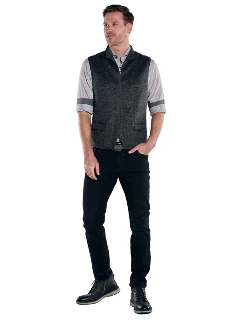 Herren Sakkoweste mit Zipper , Anthrazit