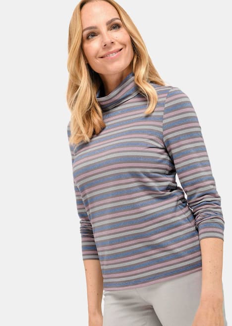 GOLDNER Gestreept shirt Huidvriendelijk gestreept shirt met col