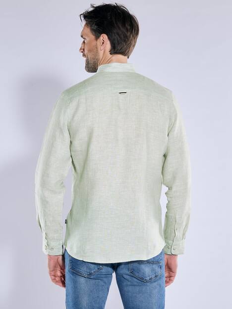 engbers Herren Langarm-Hemd aus Leinen , Hellgruen