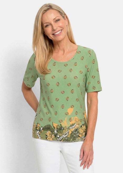 Viscose shirt met bloemen- en bladerenprint