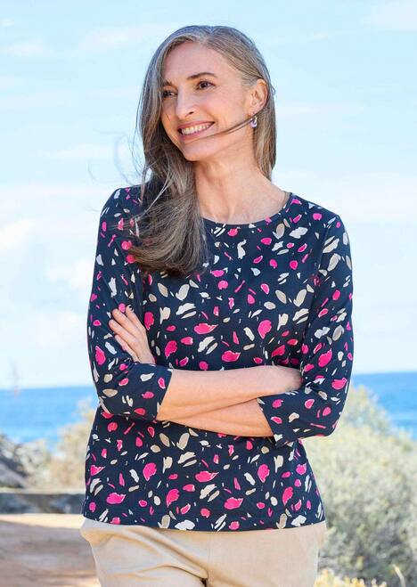 Florales Jerseyshirt mit Paisley-Muster