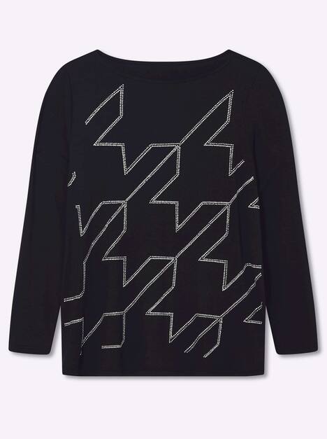 Shirt Langarm Uni Ohne Kragen