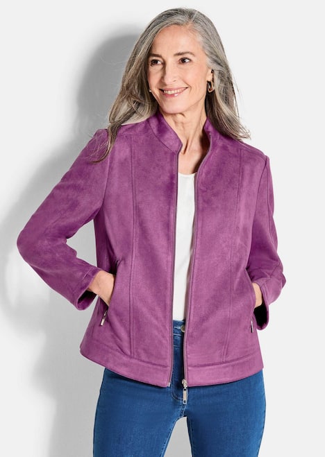 Jacke in Veloursleder-Optik