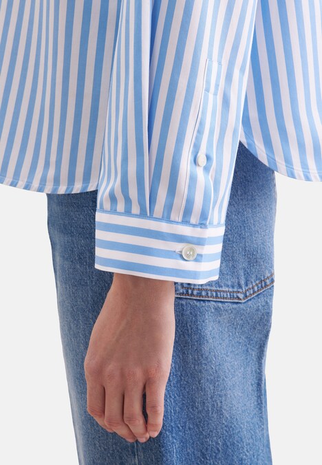 Damen Stehkragenbluse - Gestreift