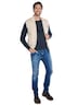 Herren Wende-Strickweste mit Reißverschluss , Creme