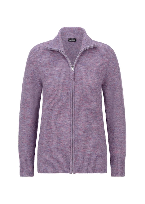 Melange-Cardigan mit Reißverschluss