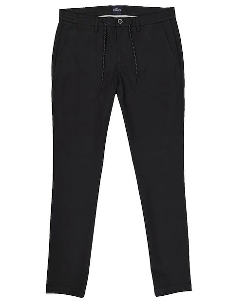 Herren Chino mit Tunnelzug , Schwarz