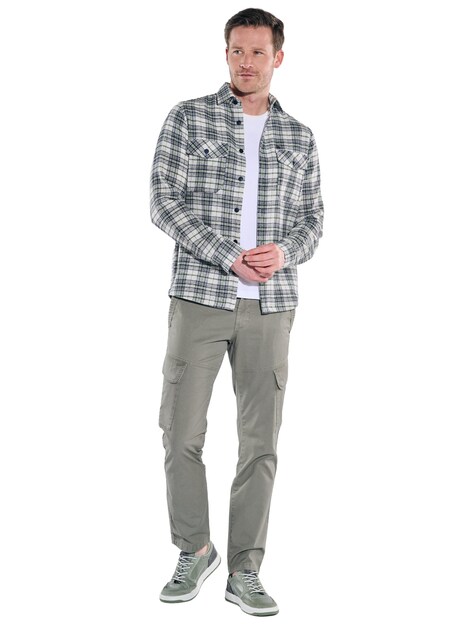 Herren Kerniges Overshirt aus Leno-Ware , Brilliantblau