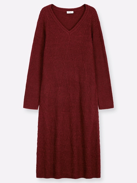 Strickkleid Strickkleid mit Rautenstrickmuster Langarm keine Angabe