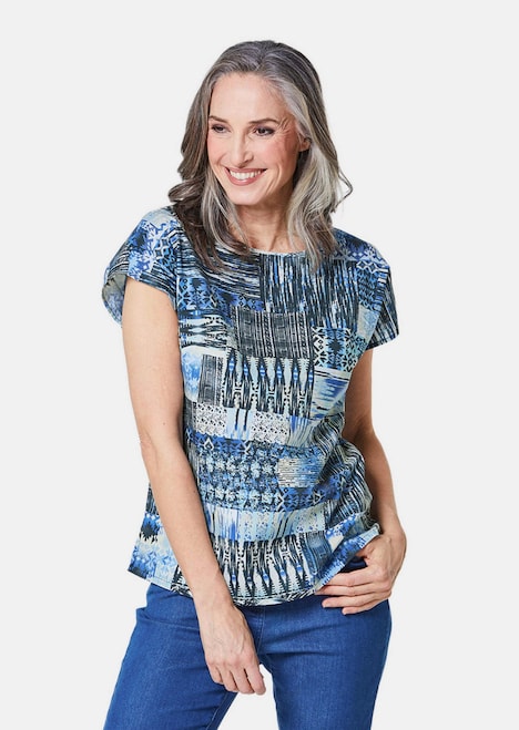 Ultraleichte Druckbluse aus reiner Baumwolle