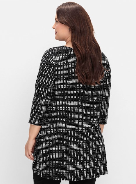 Longshirt 3/4-Arm Sonstiges Muster Ohne Kragen