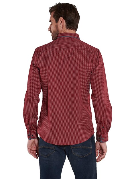 engbers Herren Langarm-Hemd gemustert , Bordeaux