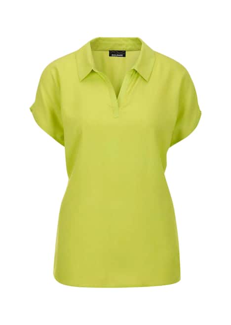 Blouse zonder sluiting met een open overhemdkraag