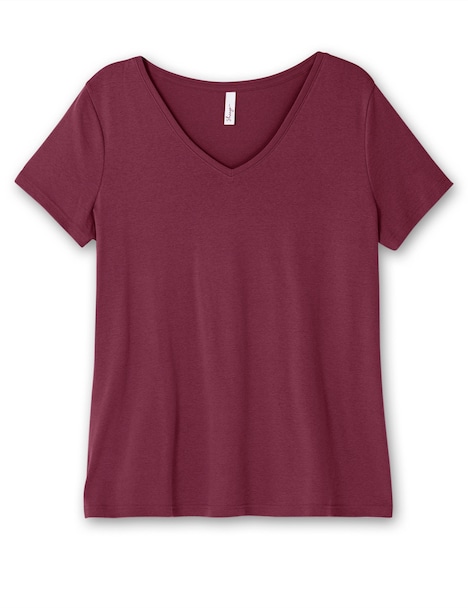 T-Shirt Kurzarm Uni Ohne Kragen