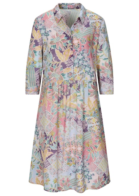 Elegantes Viskosekleid mit Patch-Muster